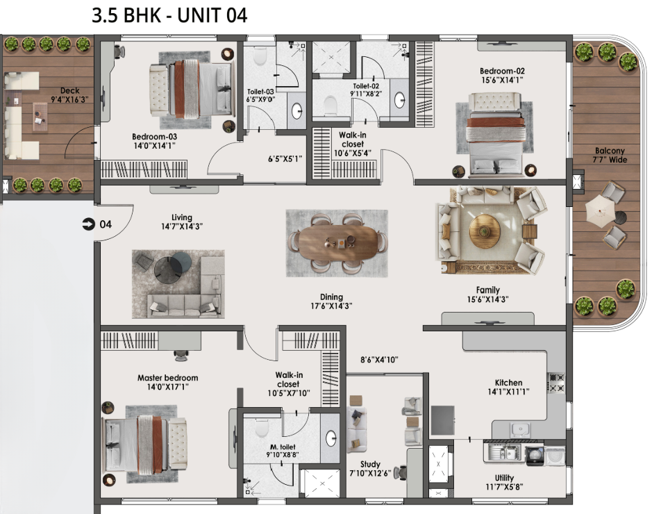 5BHK floor plan